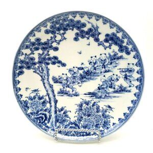 Vintage Japanese Nabeshima-Style Plate Blue & White Hizen Mark – 9.75" Children